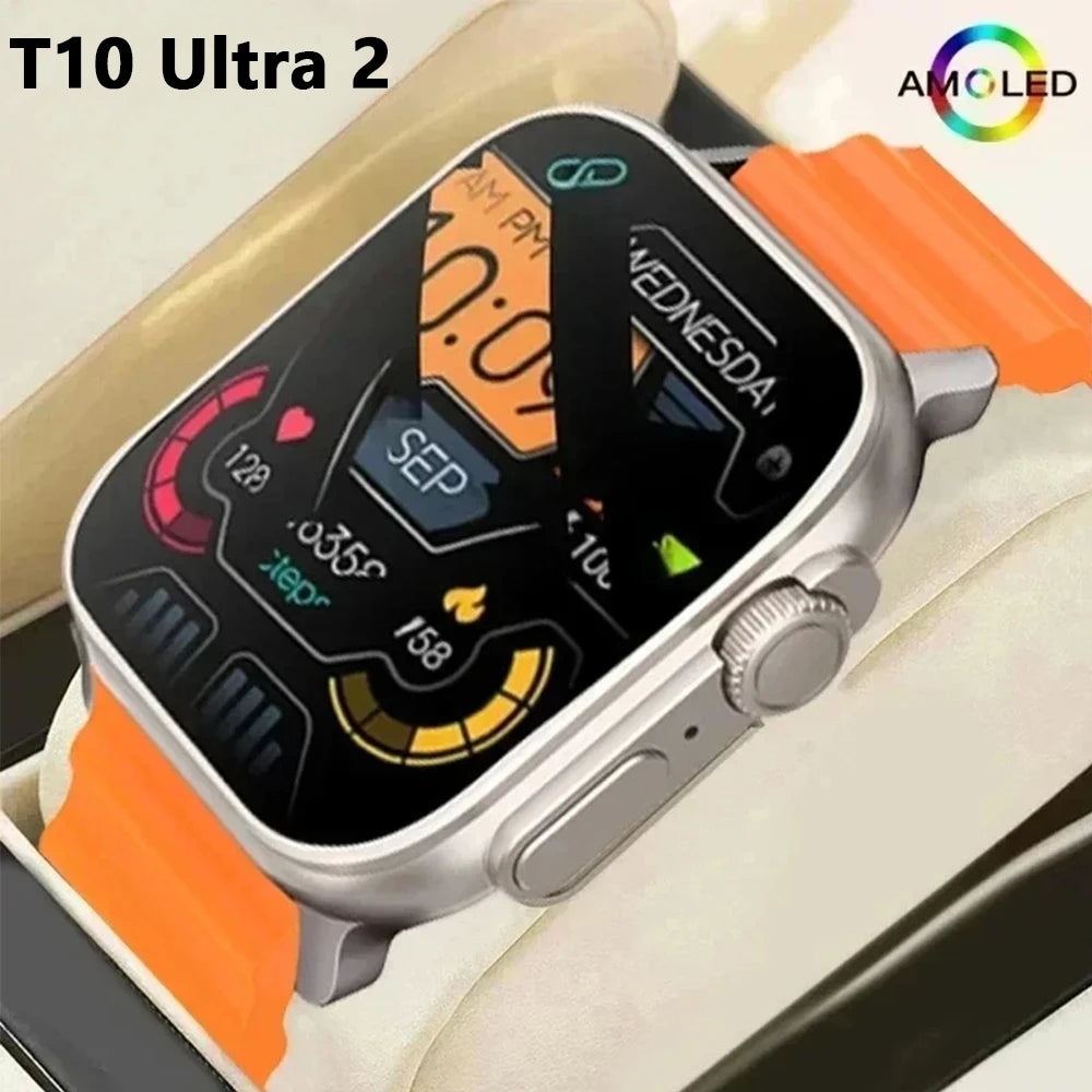 Nuevo reloj inteligente T10 Ultra 2 49mm 2024 nuevo NFC hombres mujeres GPS Track Bluetooth llamada música juegos carga inalámbrica Smartwatch