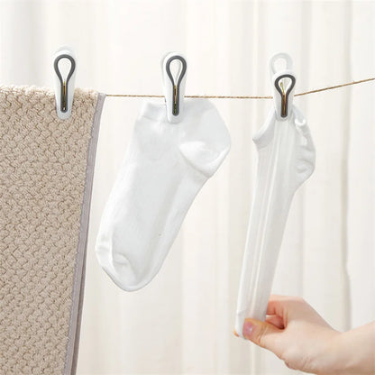 24/36pcs Clothes Pins With Storage Basket Plastic Laundry Hanging Pegs Clips Household Food Clip Socks Underwear Rack Holder