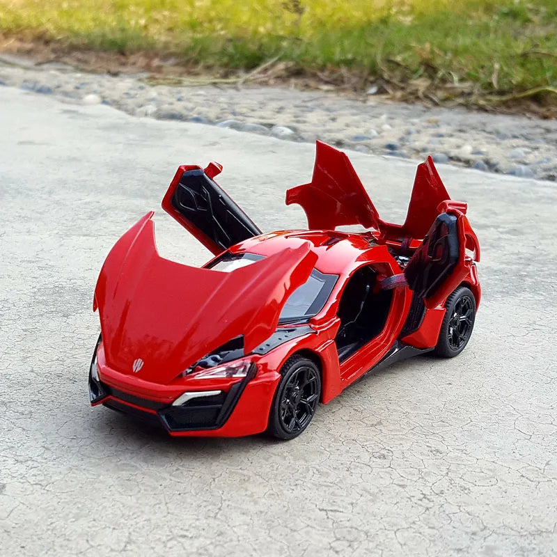 Modelo de coche deportivo Lyken Hyper Fast, vehículo de juguete fundido a presión, coches furiosos, juguetes de decoración para niños, 1:32