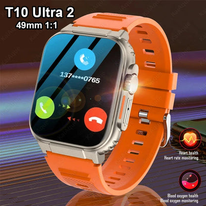 Reloj inteligente T10 Ultra 2 para hombre, accesorio de pulsera resistente al agua con Pantalla AMOLED de 2024 "y NFC, compatible con Apple Watch lwO Ultra 8, de 49mm serie 8, 2,3