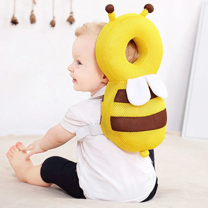 Protector de cabeza y espalda para bebé, almohada de protección para aprender a caminar, cojín Protector de cabeza anticaída, gorra de transporte de dibujos animados para niños, Bibi seguro