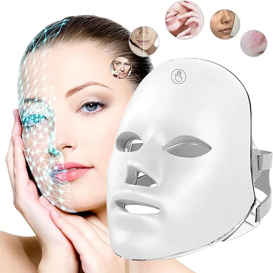 Mascarilla Facial recargable con LED, máscara de belleza con fotos LED, 7 colores, rejuvenecimiento de la piel, Lifting Facial para el hogar, blanqueamiento, dispositivo de belleza