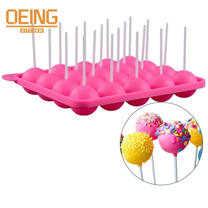 20 /12 Holes Lollipop Mold Cake Pops Mold Chocolate Candy Silicone Mold Pop Lollipop Maker Tool Cake Baking Mold Moule A Gateaux