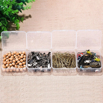 32pcs/Set Clear Plastic Organizing Storage Box, DIY Beaded Storage Container Suitcase, Jewelry Hair Accessories Container Box