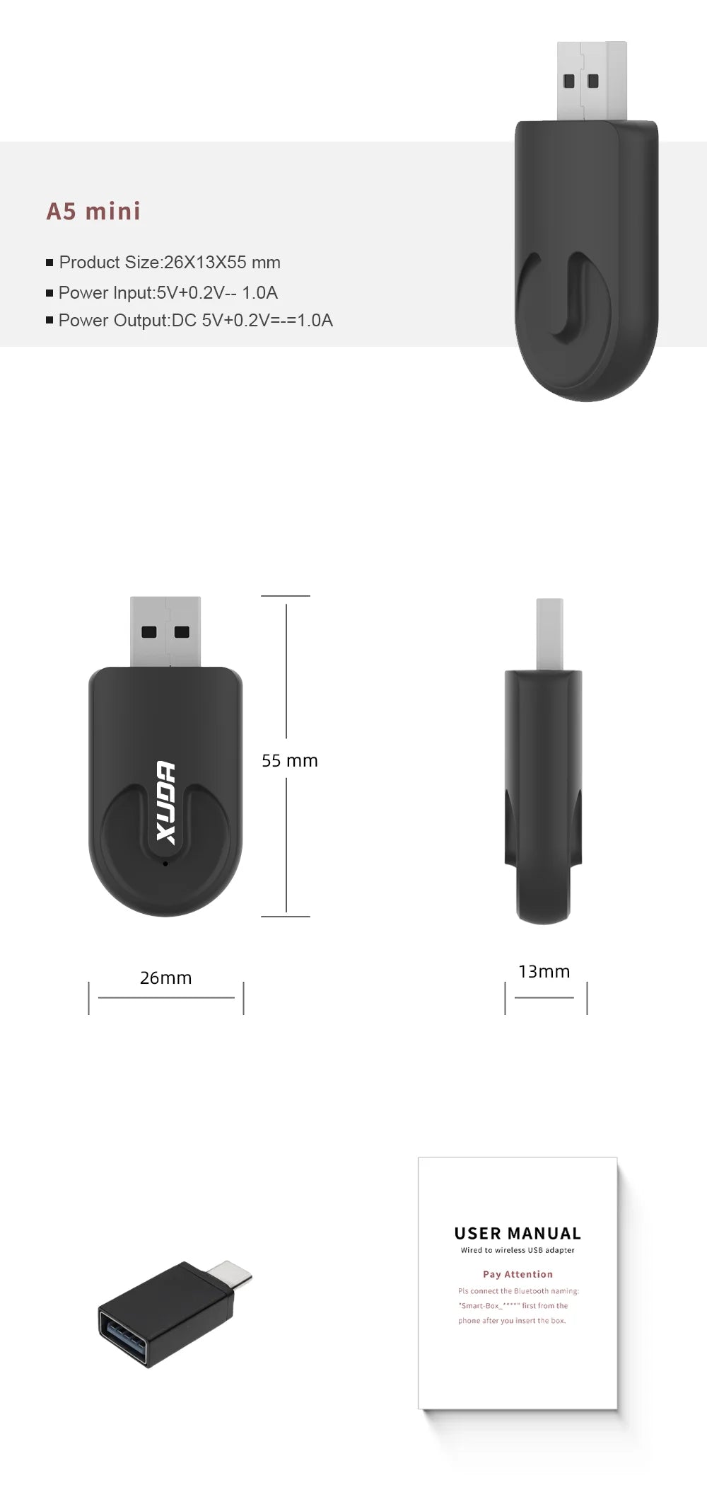 XUDA-adaptador inalámbrico automático para coche, Mini caja inteligente, Plug And Play, conexión rápida, WiFi, Universal, Android, Nissan