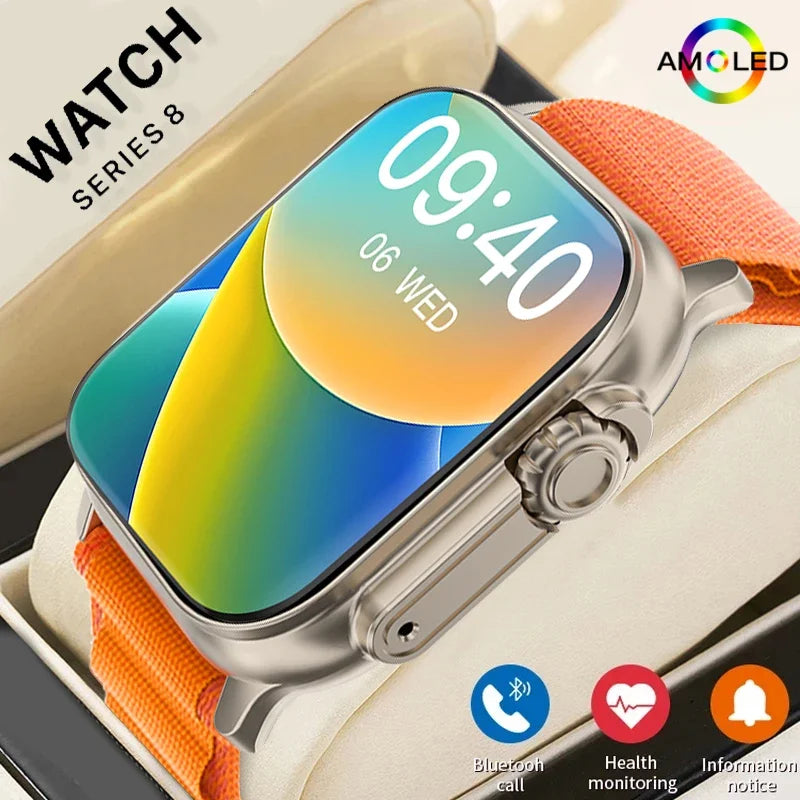 Reloj inteligente T10 Ultra 2 para hombre, serie 8, 49 mm, pantalla AMOLED de 2,3", NFC, brújula, resistente al agua, para Apple Watch IWO Ultra 8, 2024