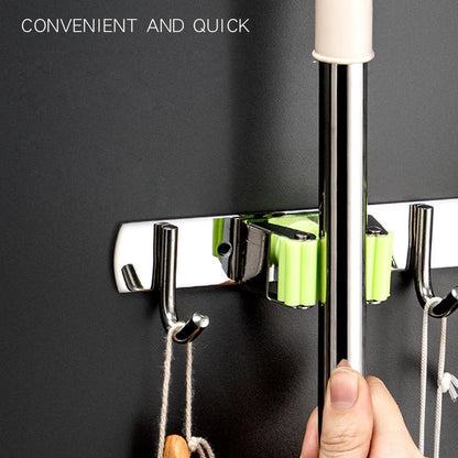 Wall Mount Mop Organizer Holder Broom Hook Stainless Steel Storage Hook Kitchen Bathroom Organization Accessories