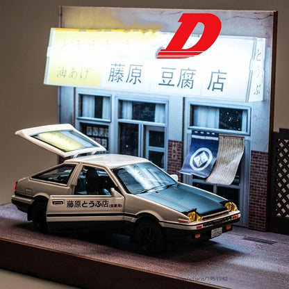 Simulación AE86 de coche de juguete de aleación de Metal, vehículo de juguete fundido a presión, modelo de decoración, escala en miniatura, juguetes de colección para niños, 1:32