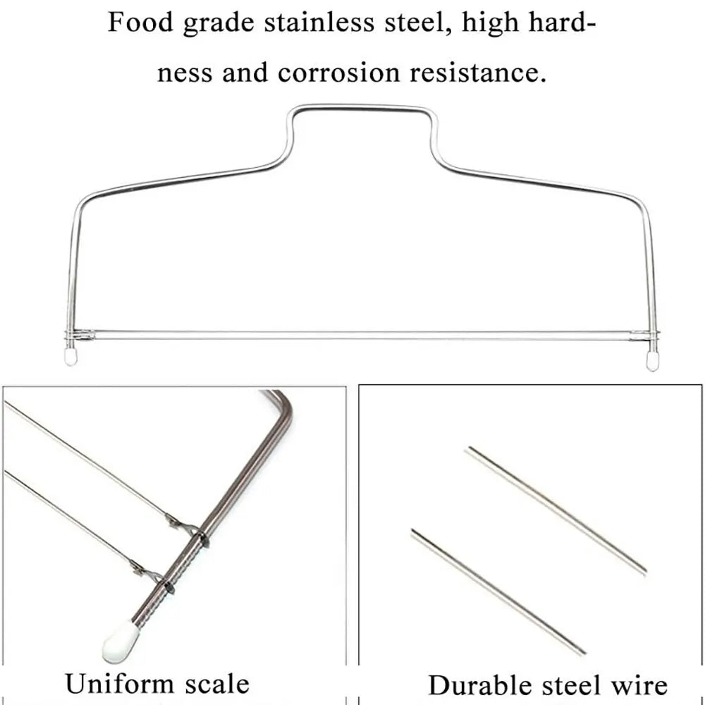 Double Wire Adjustable Cakes Cutter Stainless Steel Cupcakes Levelers Fondant Leveling Layer Slicer Baking Decorating Tool