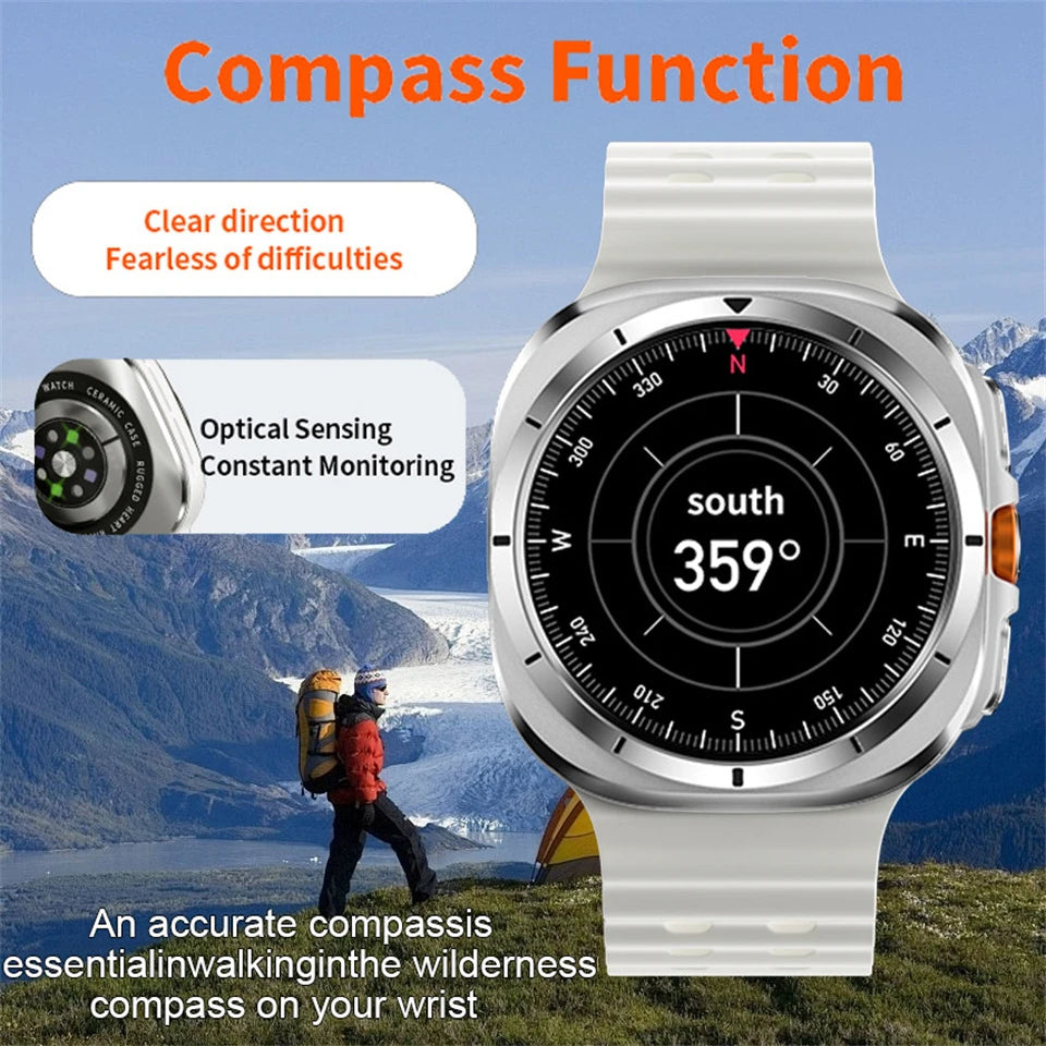 Reloj inteligente deportivo para hombre, pulsera con GPS, NFC, brújula, AMOLED 466x466, para Samsung Galaxy 7 Ultra, 6