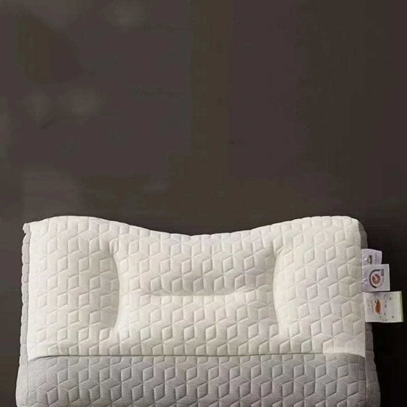 Almohada de látex antitracción para protección de la columna cervical y ayuda para dormir, cojín central de un solo par para el dormitorio del hogar