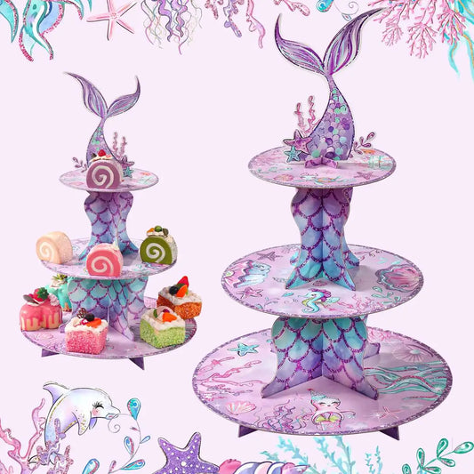 Mermaid Tail Cupcake Stand Under The Sea Little Mermaid Birthday Party Supplies Wedding Birthday Party Decor Kids Baby Shower