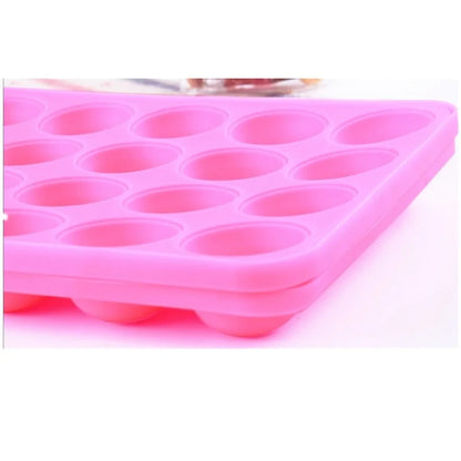 20 /12 Holes Lollipop Mold Cake Pops Mold Chocolate Candy Silicone Mold Pop Lollipop Maker Tool Cake Baking Mold Moule A Gateaux