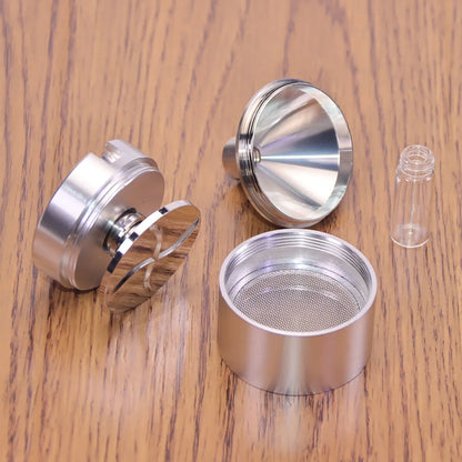 Large Diameter 46mm small size Diameter 43mm Hand Crusher Metal Grinder, Hand Crusher, Grinding Powder Bottom Funnel with Glass