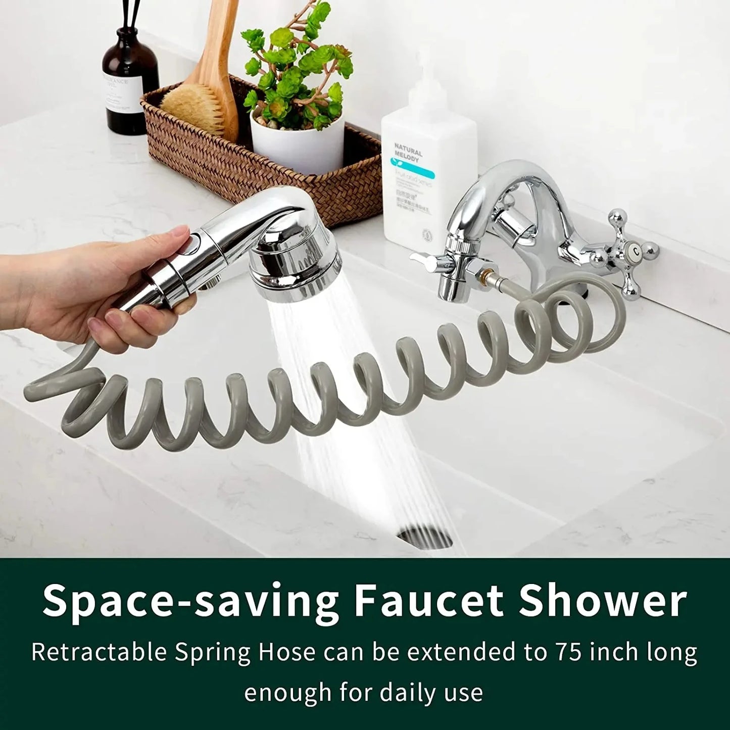 New Handheld Faucet Diverter Valve Shower Head For Home Bathroom Kitchen Faucet Adapter Set Adjustable Diverter Valve Faucet