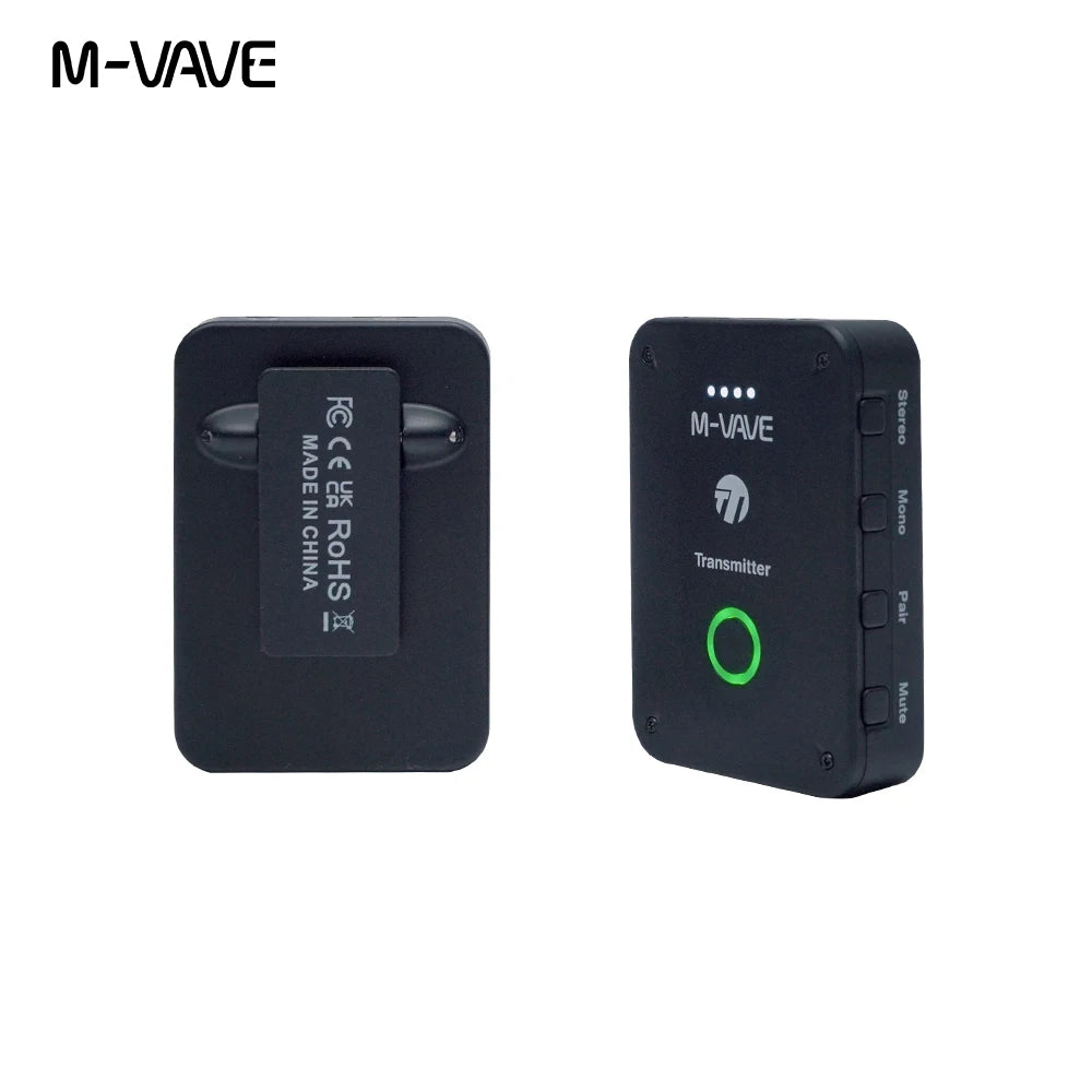 Sistema de Monitoreo de auriculares inalámbrico M-VAVE, transmisor receptor recargable, estéreo, Mono y función de silencio, 2,4 GHz