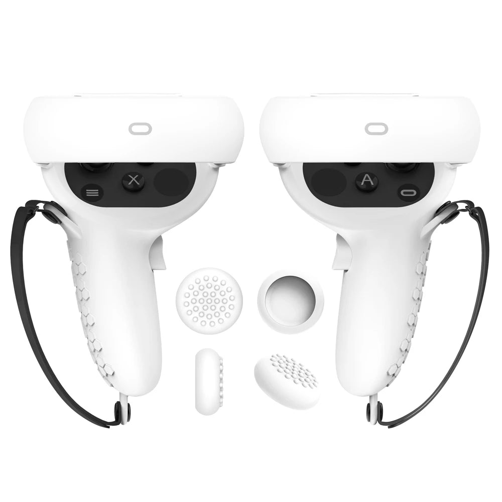 HUNDAI-cubierta protectora para Oculus Quest 2 VR, accesorios de VR, controlador táctil, cubierta de silicona, agarre de mango de piel con nudillo