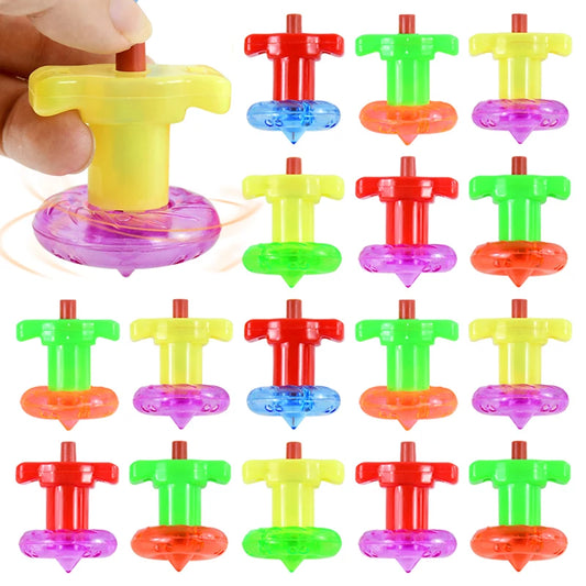 10pcs Mini Gyroscope Spinning Toys Color Torsion Speed Finger Spinning Tops For Kids Birthday Party Gifts Pinata Filler Rewards