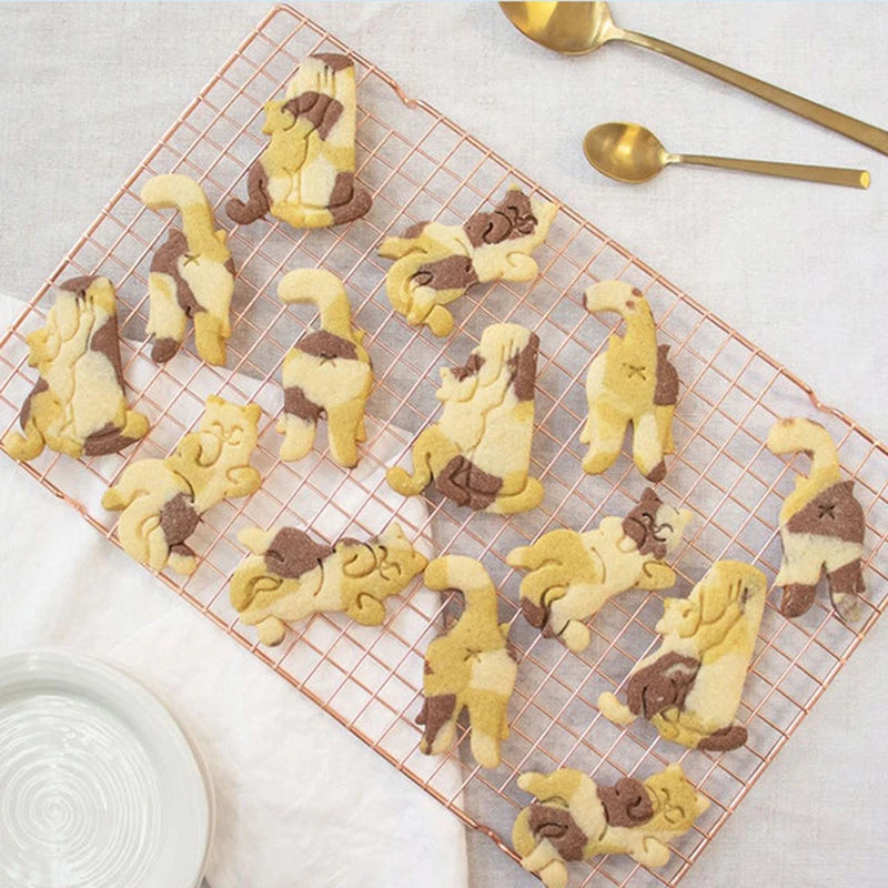 Cortadores de galletas de gato con forma de culo de gatito, molde de galletas DIY, sello para hornear