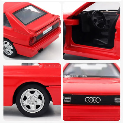 Audi Quattro 1980-modelos de coches de aleación, vehículos fundidos a presión, puertas abiertas, coche deportivo para adultos, regalos de colección, 1:36