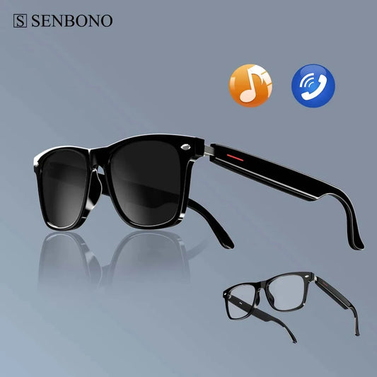 Gafas inteligentes con cámara, lentes polarizadas con Bluetooth, asistente de voz, escuchar música, deportes inteligentes, antiazul