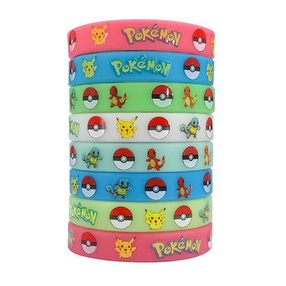 Pulsera de silicona con dibujos animados, pulsera de Pokémon, elfo de bolsillo, Pikachu, noctilucente, regalos de fiesta, accesorios de Cosplay, Juguetes