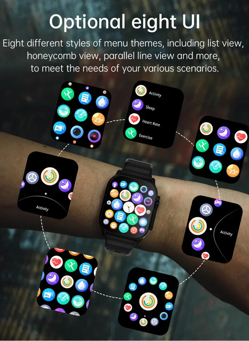 2024 T10 Ultra 2 reloj inteligente para hombres 49mm Serie 8 2,3 "Pantalla AMOLED NFC brújula impermeable para Apple Watch IWO Ultra 8 Smartwatch