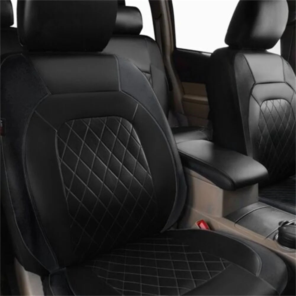 Funda protectora de cuero sintético para asiento de coche, conjunto completo de fundas protectoras para Interior de automóvil, impermeables, universales, 9 unidades por juego