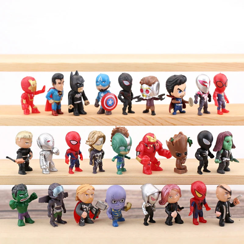 Disney-figuras de los Vengadores de Marvel para niños, colección de figuras de decoración, juguetes de cápsulas para regalo de Navidad, Hulk, Thor, Spider Man, venom, Capitán