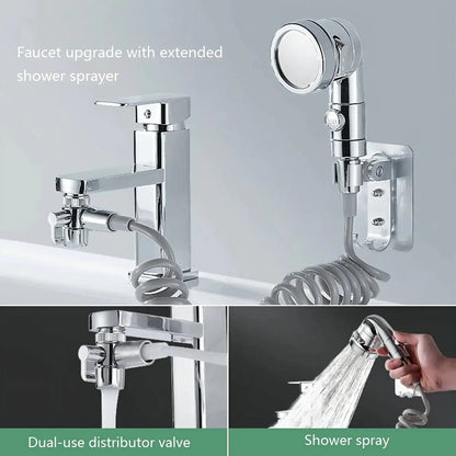 New Faucet extender external shower head bathroom faucet adapter attachment washbasin faucet external shower head set