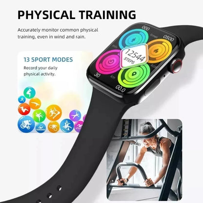 Reloj inteligente para hombre y mujer, pulsera con pantalla HD AMOLED de 2024 pulgadas, esfera personalizada, 2,05 + carga inalámbrica, Watch9 para Apple, novedad de 500