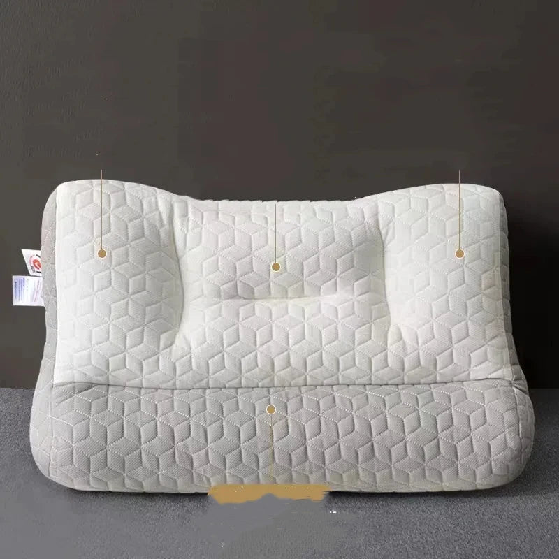 Almohada de látex antitracción para protección de la columna cervical y ayuda para dormir, cojín central de un solo par para el dormitorio del hogar