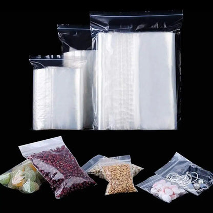 Thicken Zipper Sealed Bags Clear Plastic Storage Bag for Small Jewelry Food Packing Reclosable Zippers Sealing Pouch Wholesale