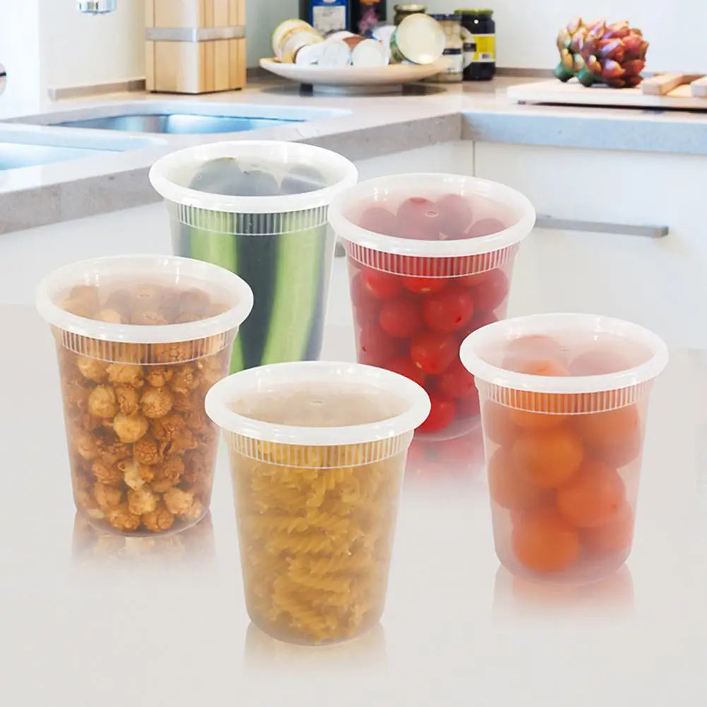 Bpa-free Plastic Deli Containers 20pcs Airtight Round Food Storage Boxes Bpa-free Microwave Safe Containers for Meal Prep Deli