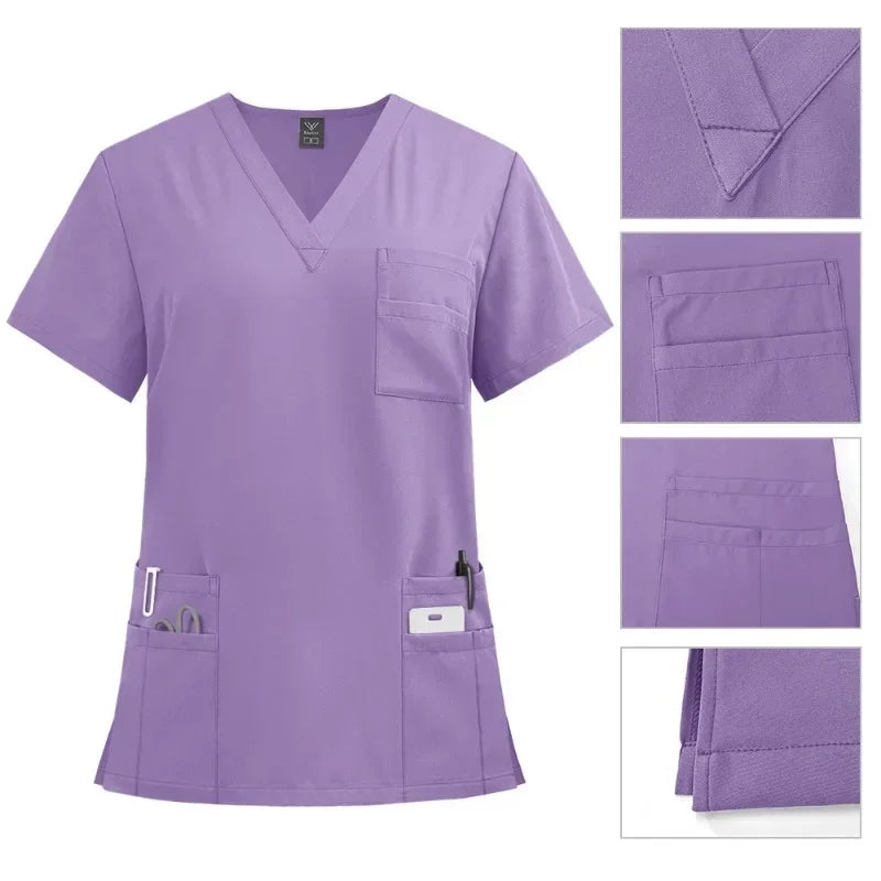 Uniformes médicos unisex para hombres y mujeres, ropa de enfermería, disfraz de belleza, conjuntos de ropa de trabajo para médicos, dentistas, Tops clínicos, Pantalones