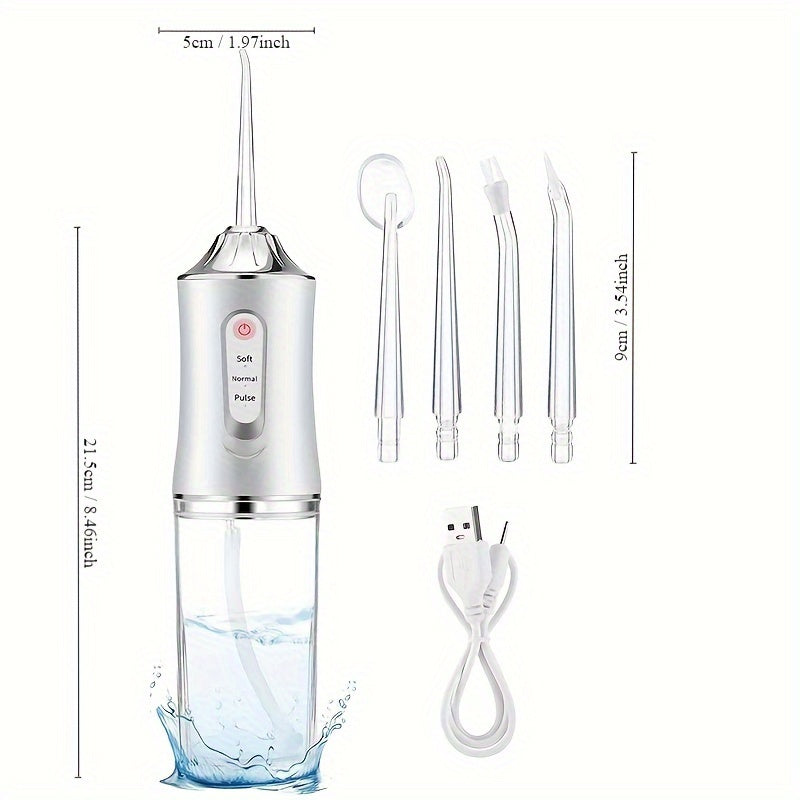 Irrigador bucal eléctrico, chip inteligente para un control preciso de la presión, boquilla giratoria de 360 ​​grados, irrigador bucal para limpieza profunda de dientes y encías, disponible en polvo de coral y verde menta. Regalo para el día del padr