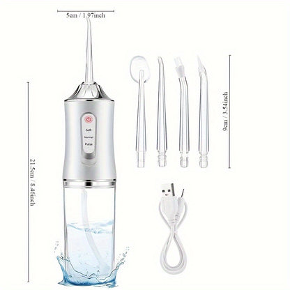 Irrigador bucal eléctrico, chip inteligente para un control preciso de la presión, boquilla giratoria de 360 ​​grados, irrigador bucal para limpieza profunda de dientes y encías, disponible en polvo de coral y verde menta. Regalo para el día del padr