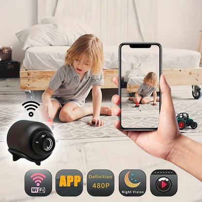 Mini cámara WiFi cámara de seguridad para el hogar inteligente, Visión nocturna Detección de movimiento Alarma Monitor de Remoto Portátil 2.4G