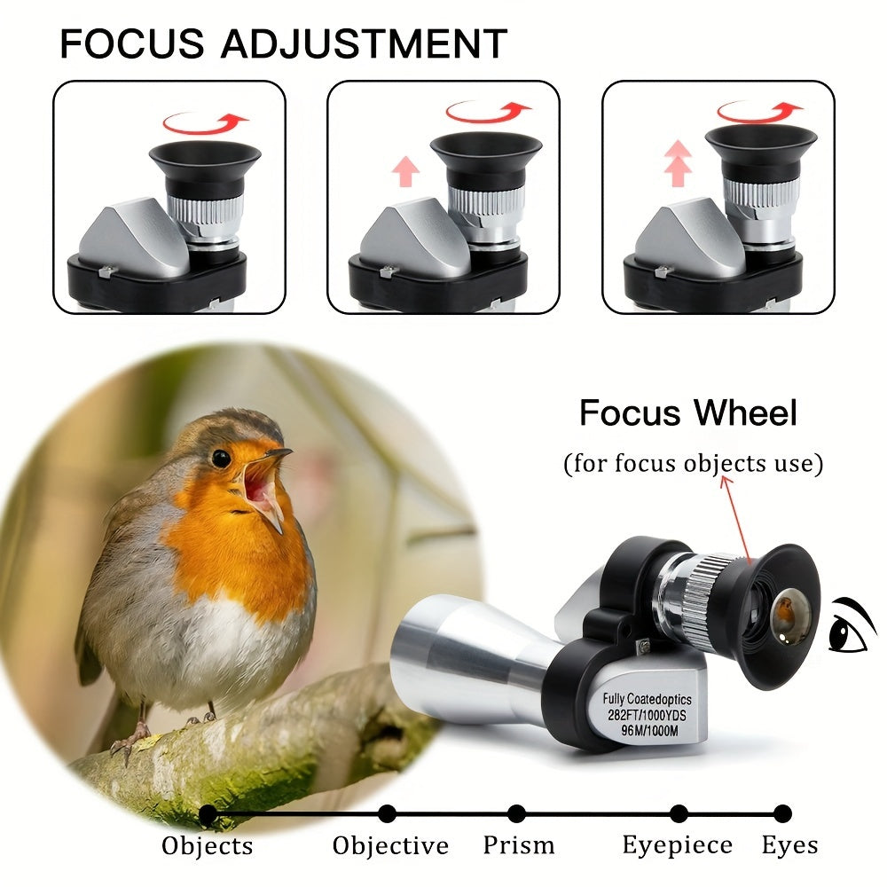 Mini telescopio monocular de bolsillo con zoom y visión nocturna HD de 8 x 20 para exteriores, portátil, para caza, acampada, montañismo, senderismo, observación de aves, como regalo de Halloween y Navidad