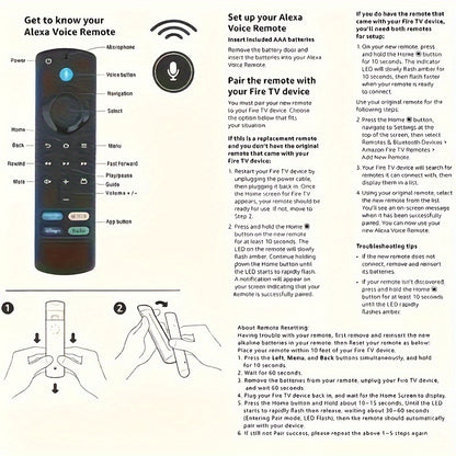 Control remoto por voz compatible con dispositivos multimedia de transmisión Fire TV, actualiza su Fire TV Stick Cube con este control remoto por voz Alexa de reemplazo de tercera generación L5B83G