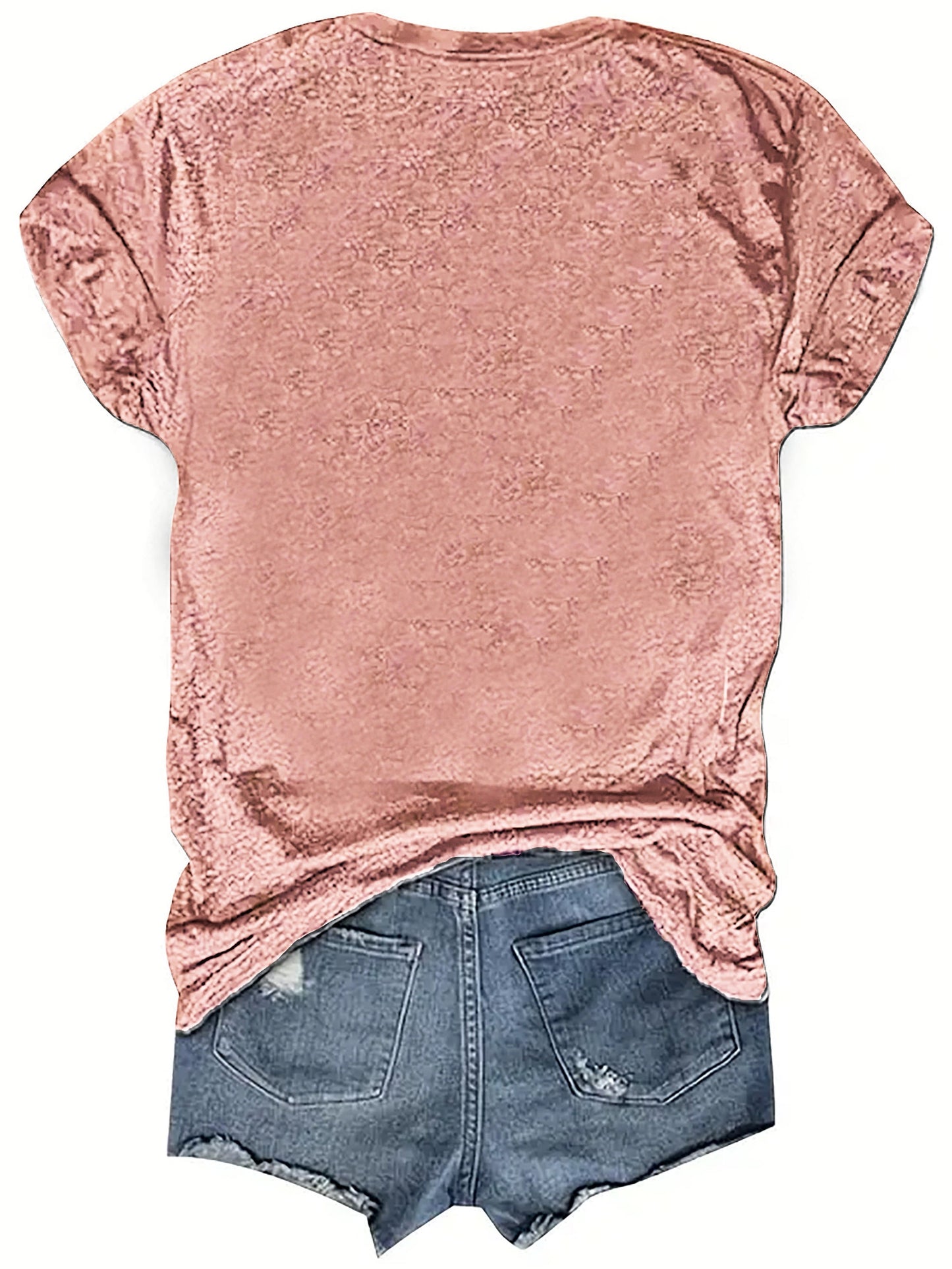 Camiseta de cuello redondo con estampado de letras, camiseta informal de manga corta para primavera y verano, ropa de mujer