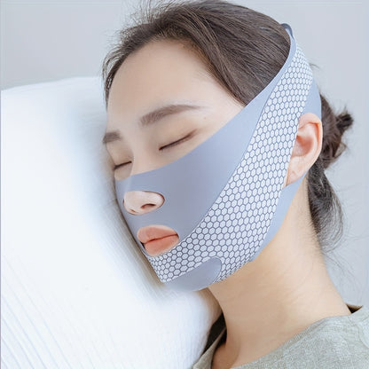 Estiramiento Facial con cara de sueño, moldeador en V, vendaje adelgazante Facial, elevación de forma de relajación, Reduce la barbilla doble, banda para adelgazar el rostro, masaje.