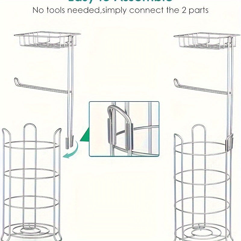 Soporte para papel higiénico con estante de almacenamiento, para pañuelos independientes y rollo de papel tisú para baño, accesorios de baño.