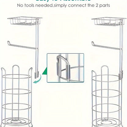 Soporte para papel higiénico con estante de almacenamiento, para pañuelos independientes y rollo de papel tisú para baño, accesorios de baño.