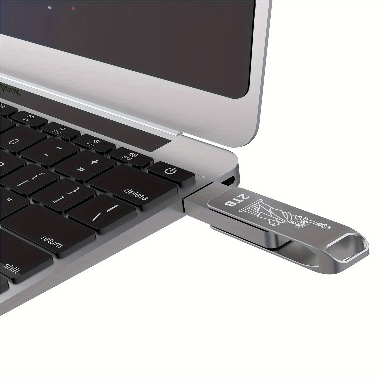 Unidad flash USB de 2 TB: velocidades de lectura de hasta 80 MB/seg. Memoria USB de 2 TB Pen Drive de 2000 GB Diseño de llavero estilo metal giratorio de 2 TB