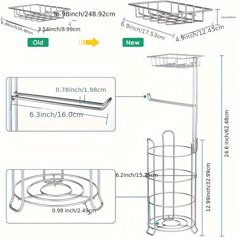 Soporte para papel higiénico con estante de almacenamiento, para pañuelos independientes y rollo de papel tisú para baño, accesorios de baño.