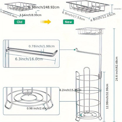 Soporte para papel higiénico con estante de almacenamiento, para pañuelos independientes y rollo de papel tisú para baño, accesorios de baño.