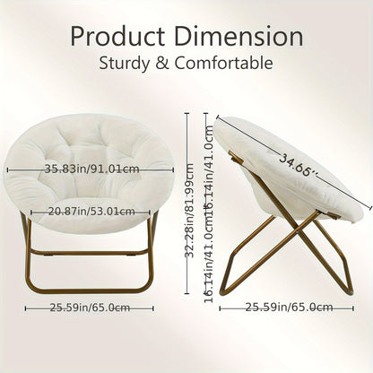 Sillón plegable tipo platillo, cómodo y resistente, para acampar, patio, sala de estar y dormitorio