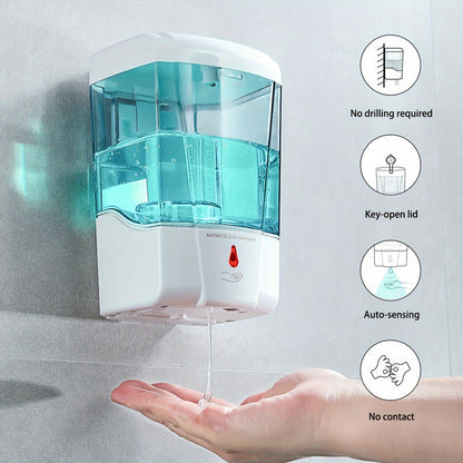 Dispensador automático de jabón de 1 pieza, dispensador de jabón de pared, dispensador de desinfectante para manos, contenedor de loción para baño y cocina, accesorios de baño.