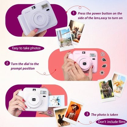 Nueva mini cámara instantánea Popoto adecuada para Fujifilm Instax Mini Twin Pack Film (pilas AA * 2 no incluidas) Fiesta/Regalo/Al aire libre/Novia/Vida